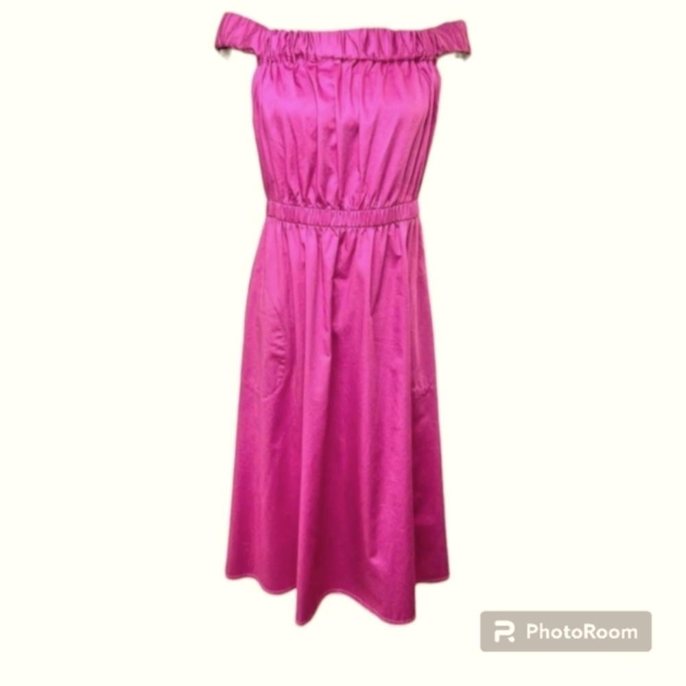 Anthropologie Maeve Mona Off the Shoulder Dress W/ Pockets - Picture 4 of 8